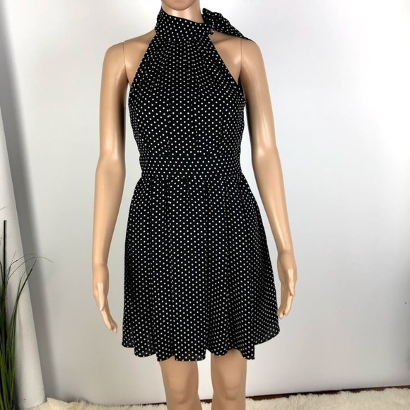 Express Dresses & Skirts - Express Polka Dot Bow collar Dress Black/White 4